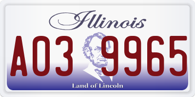 IL license plate A039965