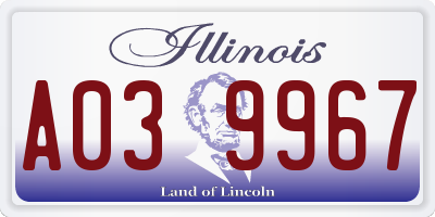 IL license plate A039967