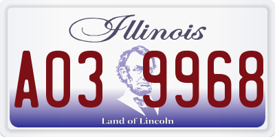 IL license plate A039968