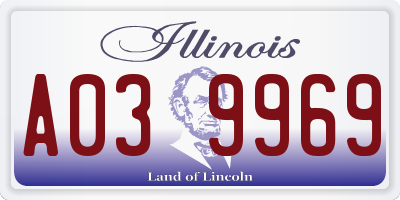 IL license plate A039969