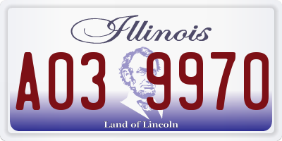 IL license plate A039970