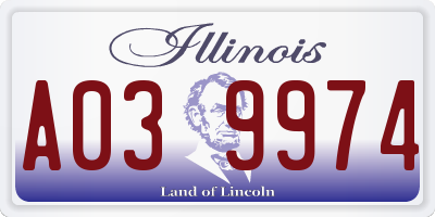 IL license plate A039974