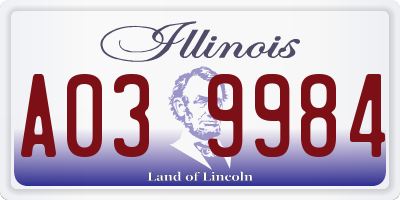 IL license plate A039984