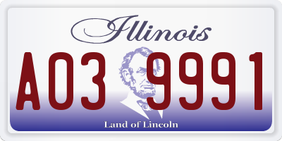 IL license plate A039991