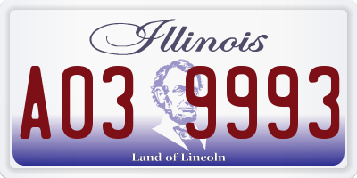 IL license plate A039993