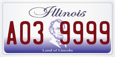 IL license plate A039999
