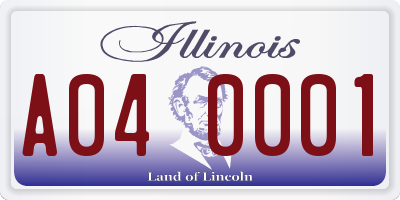 IL license plate A040001