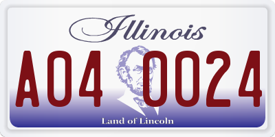 IL license plate A040024