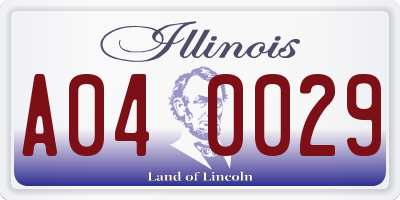 IL license plate A040029
