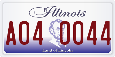 IL license plate A040044