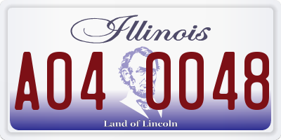 IL license plate A040048