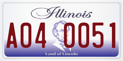 IL license plate A040051