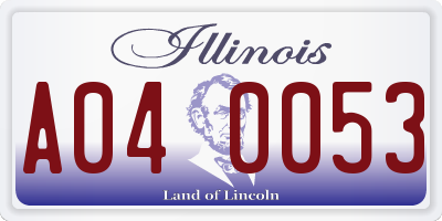 IL license plate A040053