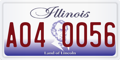 IL license plate A040056