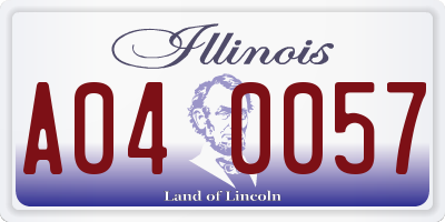 IL license plate A040057