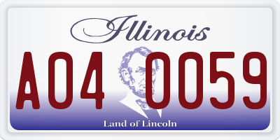 IL license plate A040059
