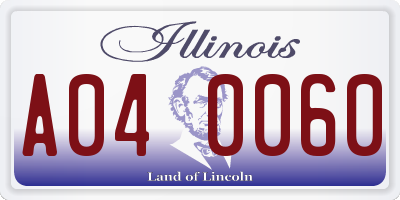 IL license plate A040060