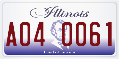 IL license plate A040061