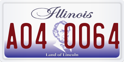 IL license plate A040064