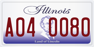 IL license plate A040080