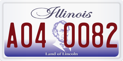IL license plate A040082