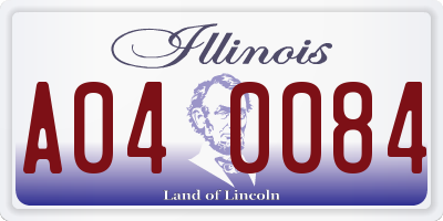 IL license plate A040084