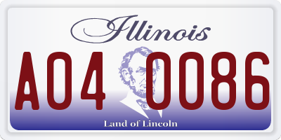 IL license plate A040086