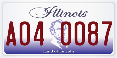 IL license plate A040087
