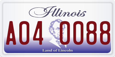 IL license plate A040088