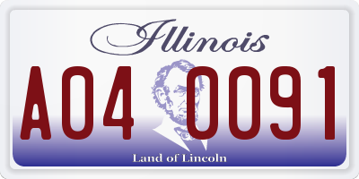 IL license plate A040091