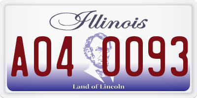 IL license plate A040093
