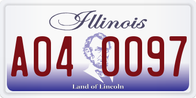 IL license plate A040097