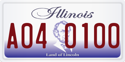 IL license plate A040100