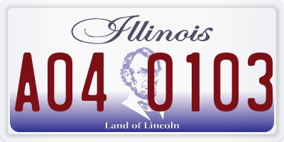 IL license plate A040103