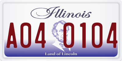 IL license plate A040104