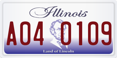IL license plate A040109