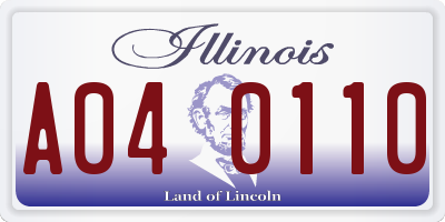 IL license plate A040110