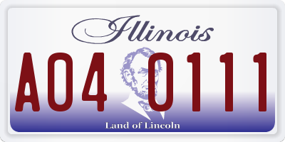 IL license plate A040111
