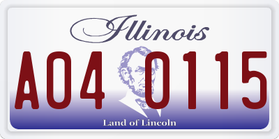IL license plate A040115