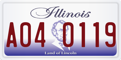 IL license plate A040119