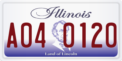 IL license plate A040120