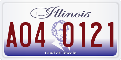 IL license plate A040121