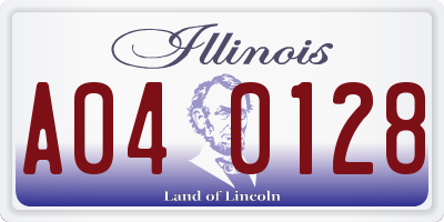 IL license plate A040128