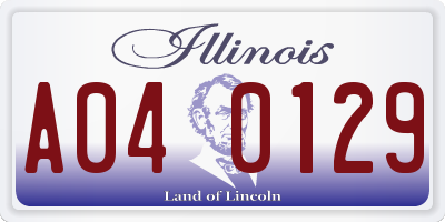 IL license plate A040129