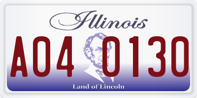 IL license plate A040130