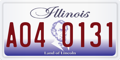 IL license plate A040131