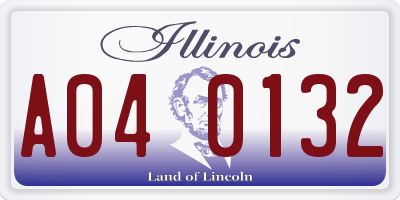IL license plate A040132