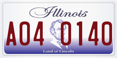 IL license plate A040140