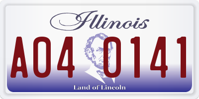 IL license plate A040141