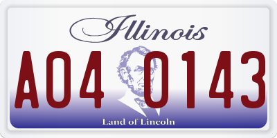 IL license plate A040143